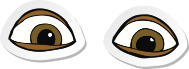 Bir insan tarafından çizilmiş bir çizgi film gözünün çıkartması.