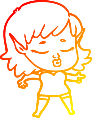 Bir insan tarafından çizilmiş güzel bir elf kızı çizimi.