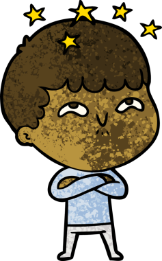 çizgi film bir insan tarafından çizilmiş hayret verici çocuk.