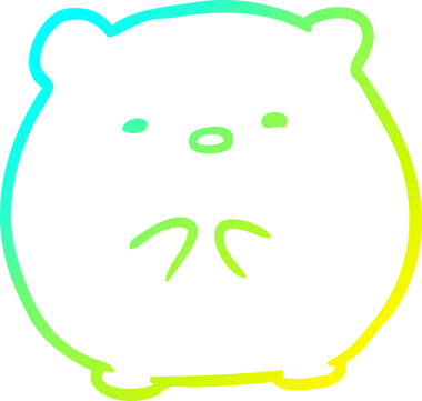 Bir insan tarafından çizilmiş şirin bir kutup ayısının soğuk eğimli çizgisi.