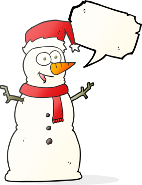 Bir insan tarafından çizilmiş serbest konuşma balonu kardan adam.