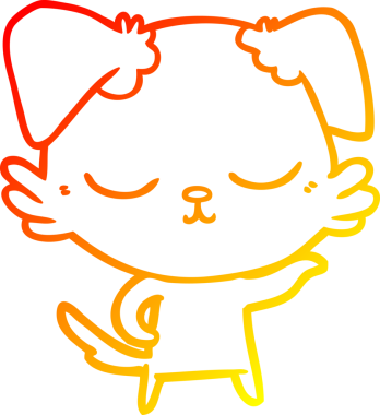 Bir insan tarafından çizilmiş sevimli bir köpeğin sıcak çizgi çizgisi.