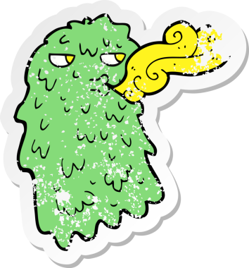 Bir insan tarafından çizilmiş iğrenç bir karikatürün gerilimli yapıştırması.