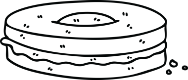 Bir insan tarafından çizilen çikolatalı bisküvi.