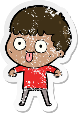 Bir insan tarafından çizilmiş karikatür adamın sıkıntılı çıkartması.