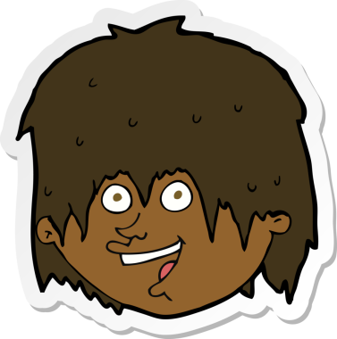 Bir insan tarafından çizilmiş mutlu bir adamın çıkartması.