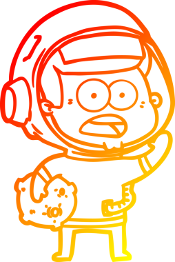 Bir insan tarafından çizilmiş ay taşı tutan bir astronotun sıcak çizgi çizimi şaşırttı.