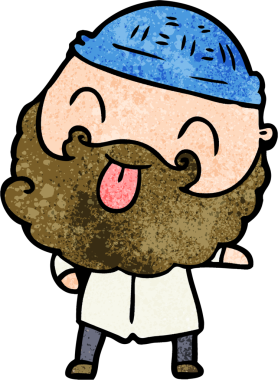 Bir insan tarafından çizilmiş sakallı bir adam.