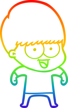 gökkuşağı gradyanı çizimi bir insan tarafından çizilmiş mutlu bir çizgi film çocuğu