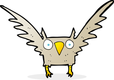 bir insan tarafından çizilmiş bir baykuş.