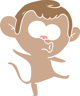 Bir insan tarafından çizilmiş düz renkli çizgi film.