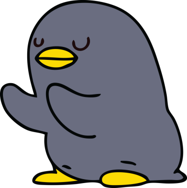 Bir insan tarafından çizilmiş garip bir penguen çizimi.