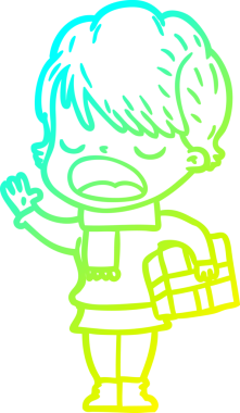 Bir insan tarafından çizilmiş bir karikatür kadın çizimi.