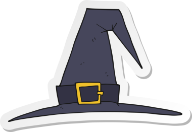 Bir insan tarafından çizilmiş bir cadı şapkasının çıkartması.