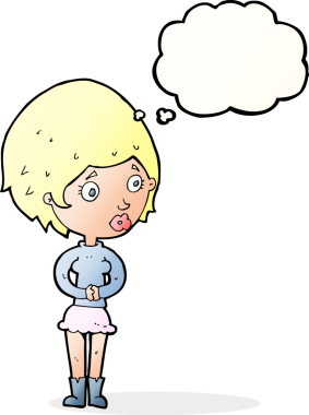 Bir insan tarafından çizilen düşünce baloncuğu ile ilgili karikatür.