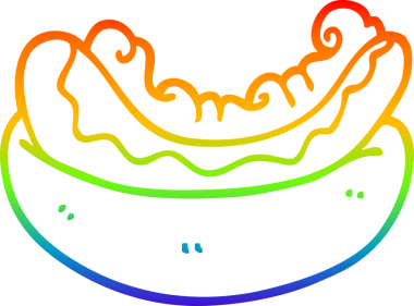 gökkuşağı gradyan çizgisi bir insan tarafından çizilmiş sosisli bir çizgi film.