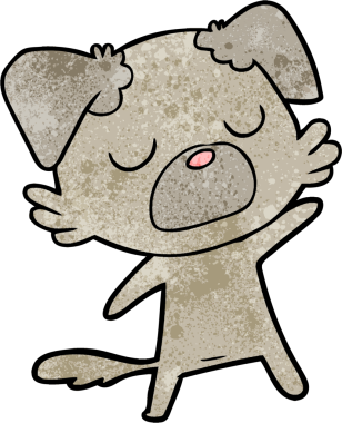 Bir insan tarafından çizilmiş çizgi film köpeği.