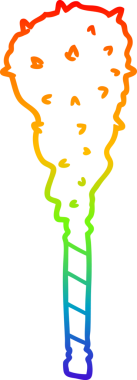 Bir insan tarafından çizilmiş ilkel bir kulübün gökkuşağı gradyan çizimi