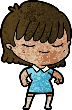 Bir insan tarafından çizilmiş karikatür kadın.