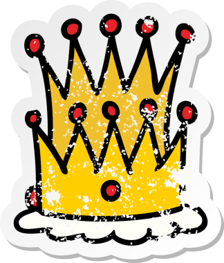 İnsan eliyle çizilmiş iki taç karikatürü.