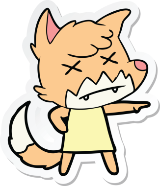 Bir insan tarafından çizilmiş ölü tilki etiketi.