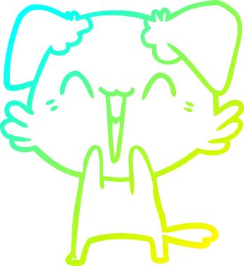 Bir insan tarafından çizilmiş küçük mutlu bir köpek çizgi filmi.