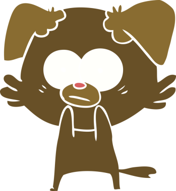 Bir insan tarafından çizilmiş gergin köpek rengi çizgi filmi.