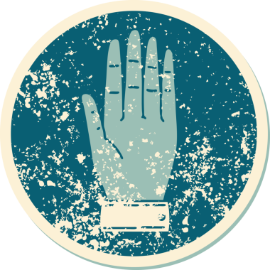 Bir insan tarafından çizilmiş sembolik dövmeli bir el resmi