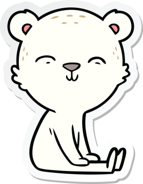 Bir insan tarafından çizilmiş mutlu bir kutup ayısının çıkartması.