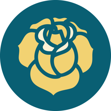 Bir insan tarafından çizilmiş bir çiçeğin ikonik dövme şekli