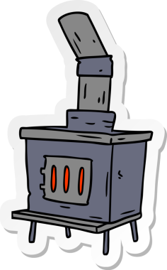 Bir insan tarafından çizilmiş bir ev fırınının el yazısı karikatürü.