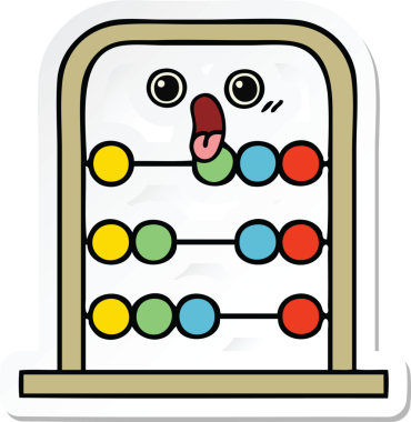 Bir insan tarafından çizilmiş şirin bir abaküs karikatürü çıkartması.