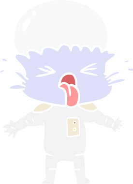 Bir insan tarafından çizilmiş garip düz renkli çizgi film uzaylısıName