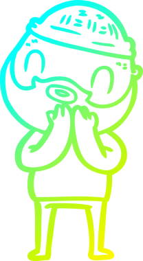 Bir insan tarafından çizilmiş sakallı bir karikatür çizimi.