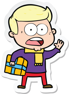 Bir insan tarafından çizilmiş bir karikatür çıkartması.