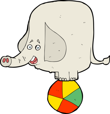 Bir insan tarafından çizilmiş bir sirk fili.