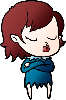 Bir insan tarafından çizilmiş şirin vampir kız çizgi filmi.