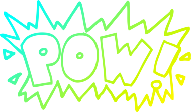 Bir insan tarafından çizilmiş bir karikatür sözcüğünün soğuk gradyan çizimi