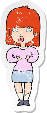 Bir insan tarafından çizilmiş bir karikatürün gerilimli çıkartması.