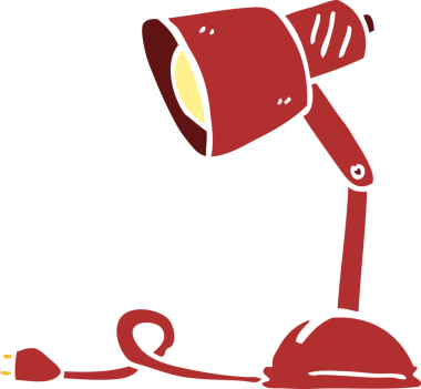 Bir insan tarafından çizilmiş karalama masası lambası.