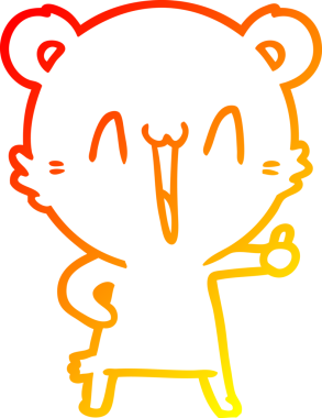 Bir insan tarafından çizilen mutlu ayı karikatürünü çiziyorum.