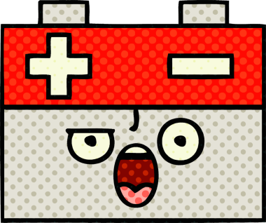 Bir insan tarafından çizilmiş bir araba aküsünün çizgi romanı.