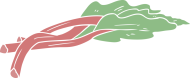 Bir insan tarafından çizilmiş düz renk çizgi film ravent