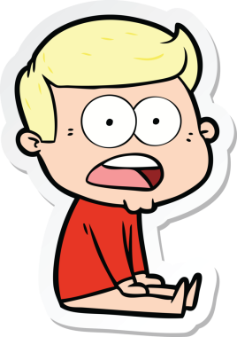 Bir insan tarafından çizilmiş bir karikatür çıkartması.