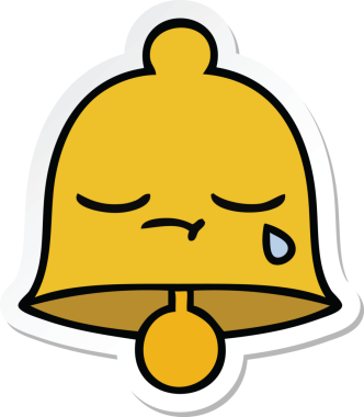 Bir insan tarafından çizilmiş sevimli bir çanın çıkartması.