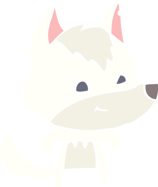 Bir insan tarafından çizilmiş düz renkli çizgi film kurdu.