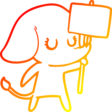 Bir insan tarafından çizilmiş şirin bir fil çizimi.