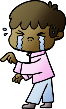 Bir insan tarafından çizilmiş ağlayan çocuk çizgi filmi.