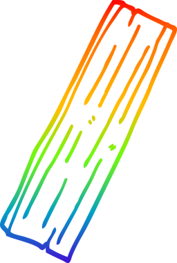 gökkuşağı gradyan çizgi çizimi bir insan tarafından çizilmiş ahşap karikatür