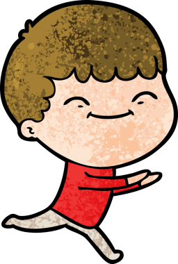 Bir insan tarafından çizilmiş mutlu çocuk çizgi filmi.